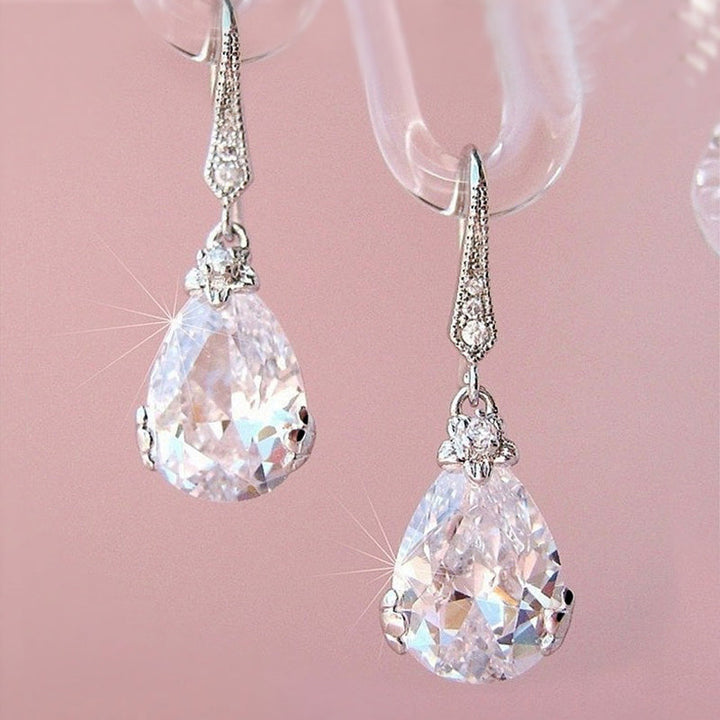 Elegant Pear-Shaped Drop Earrings | Timeless Design for Every Occasion-Crystal Clear-White-State of Style