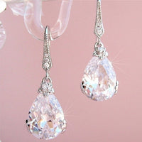Elegant Pear-Shaped Drop Earrings | Timeless Design for Every Occasion-Crystal Clear-White-State of Style