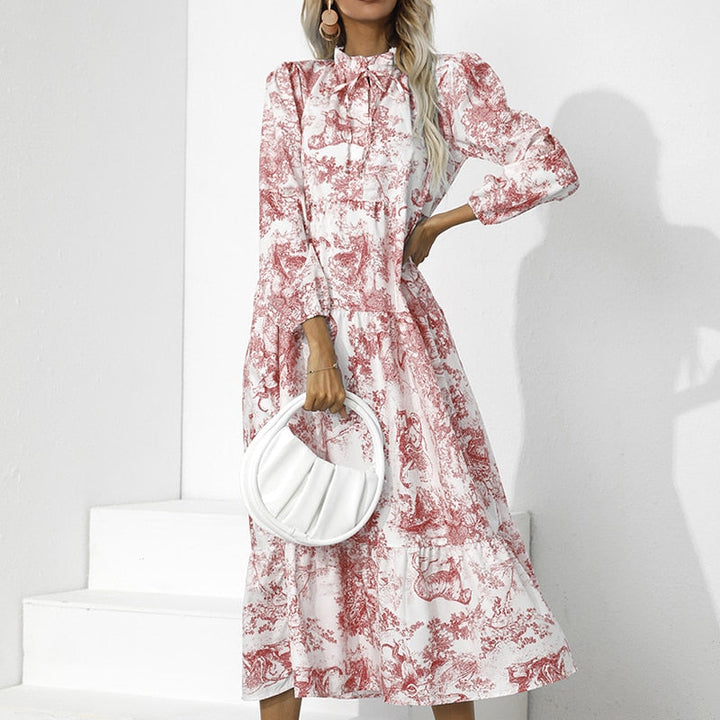 Elegant Pleated Dress | Comfortable & Stylish-Red-S-State of Style