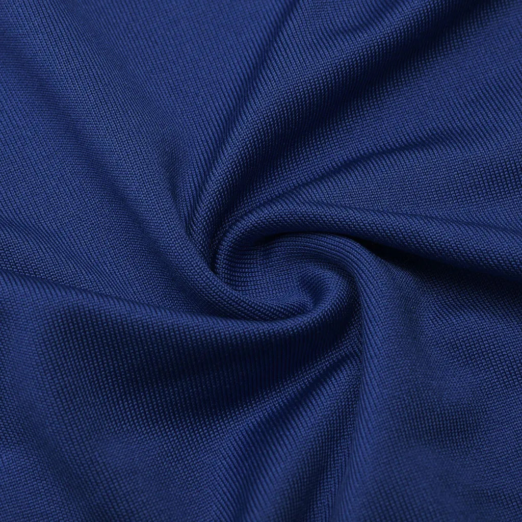 Elegant Plus-Size Dress with Split Skirt-Blue-M-State of Style