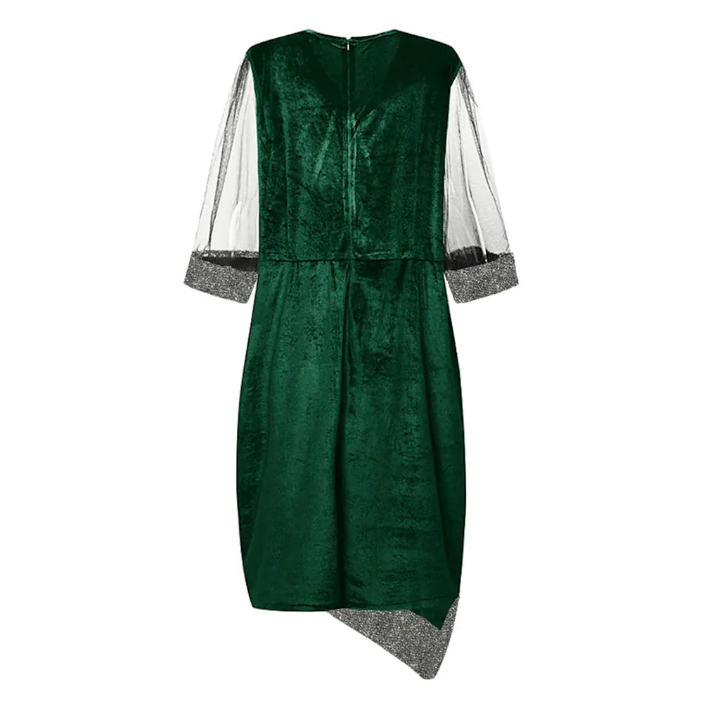Elegant Plus-Size Party Dress-Green-L-State of Style