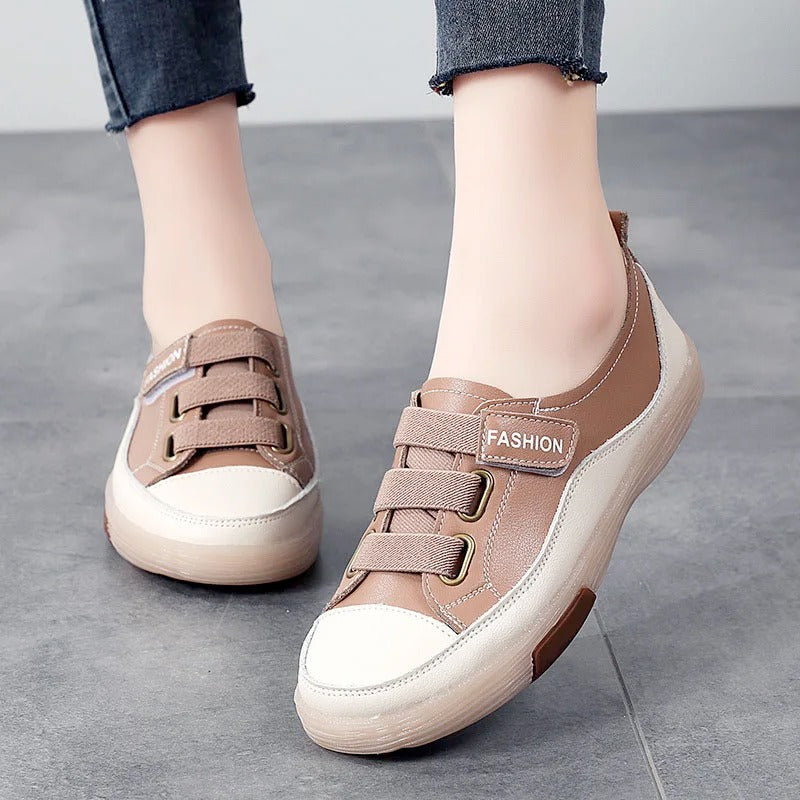 Elegant real leather sneakers for women – Beatrice-Black-3-State of Style