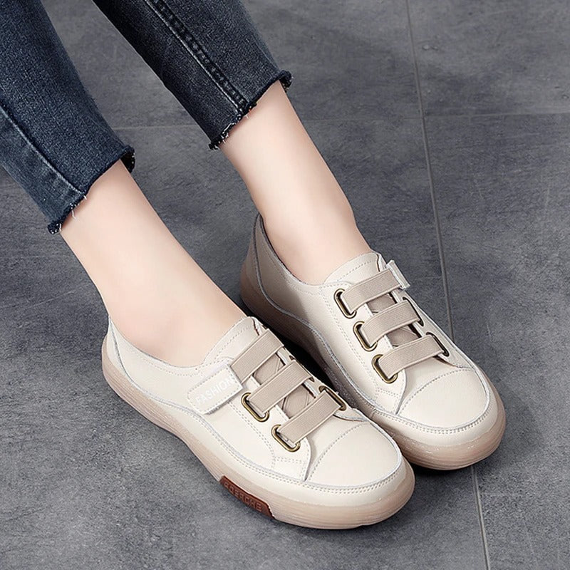 Elegant real leather sneakers for women – Beatrice-Black-3-State of Style