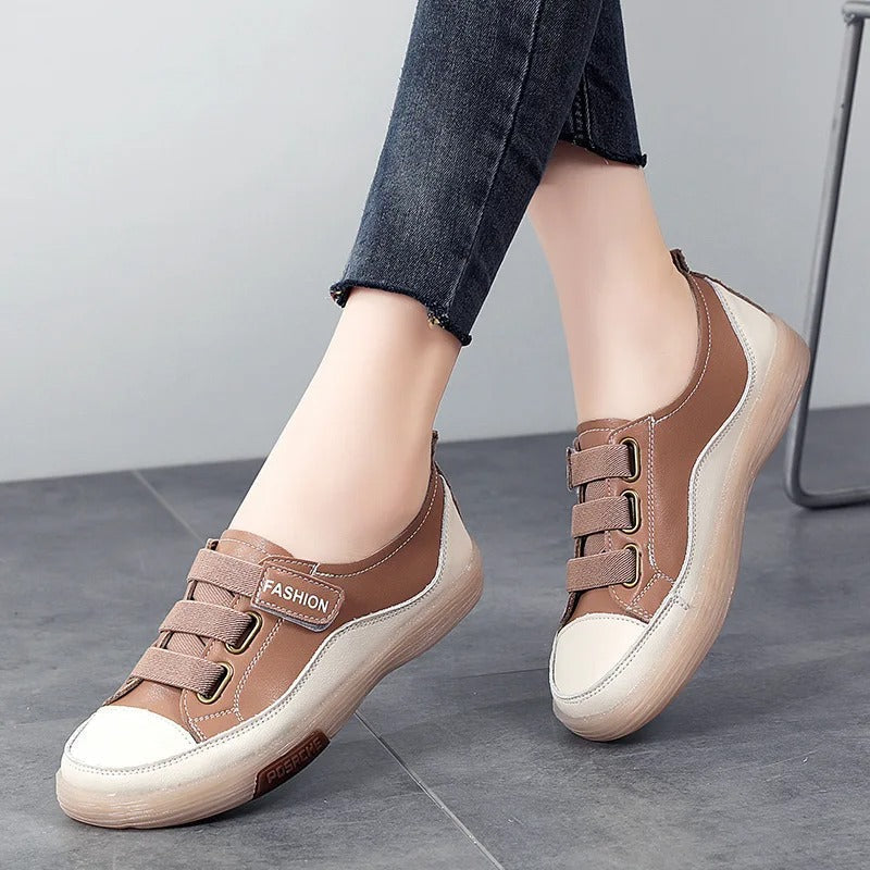 Elegant real leather sneakers for women – Beatrice-Brown-3-State of Style