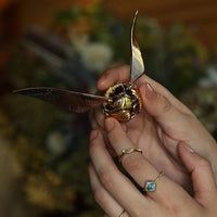 Elegant Rotating Snitch Ring Box | Magic-Inspired Jewellery Display-Gold Wings-State of Style