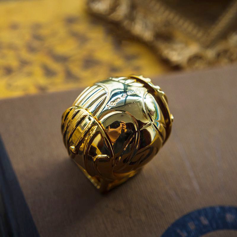 Elegant Rotating Snitch Ring Box | Magic-Inspired Jewellery Display-Gold without Wings-State of Style