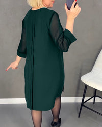 Elegant shift dress with mesh details – Gabrielle-Black-S-State of Style