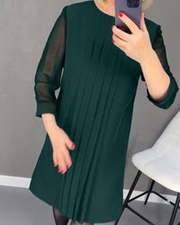 Elegant shift dress with mesh details – Gabrielle-Black-S-State of Style