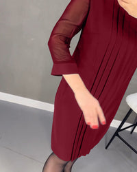 Elegant shift dress with mesh details – Gabrielle-Black-S-State of Style
