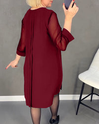 Elegant shift dress with mesh details – Gabrielle-Black-S-State of Style