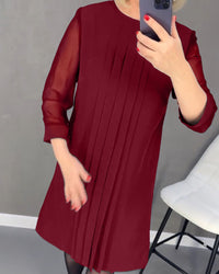 Elegant shift dress with mesh details – Gabrielle-Black-S-State of Style