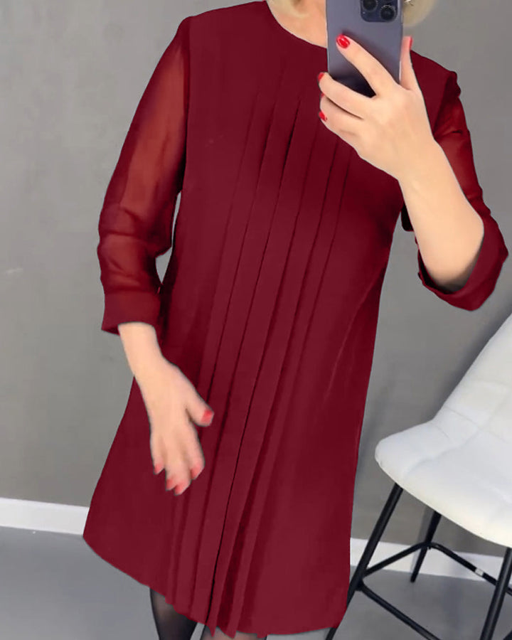 Elegant shift dress with mesh details – Gabrielle-Black-S-State of Style
