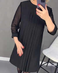 Elegant shift dress with mesh details – Gabrielle-Black-S-State of Style