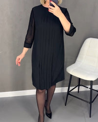 Elegant shift dress with mesh details – Gabrielle-Black-S-State of Style