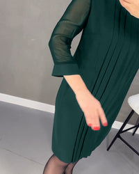 Elegant shift dress with mesh details – Gabrielle-Black-S-State of Style