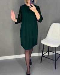 Elegant shift dress with mesh details – Gabrielle-Green-S-State of Style