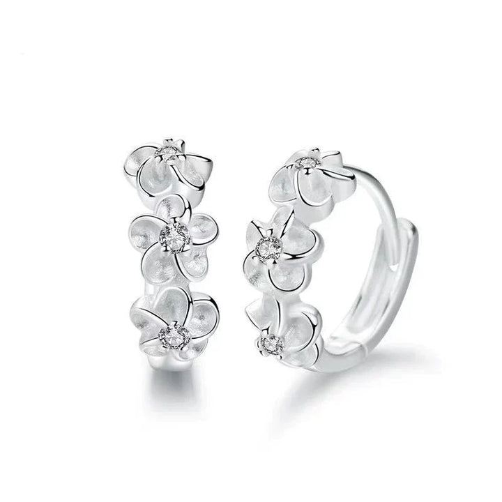 Elegant Silver Earrings with Floral Design-State of Style