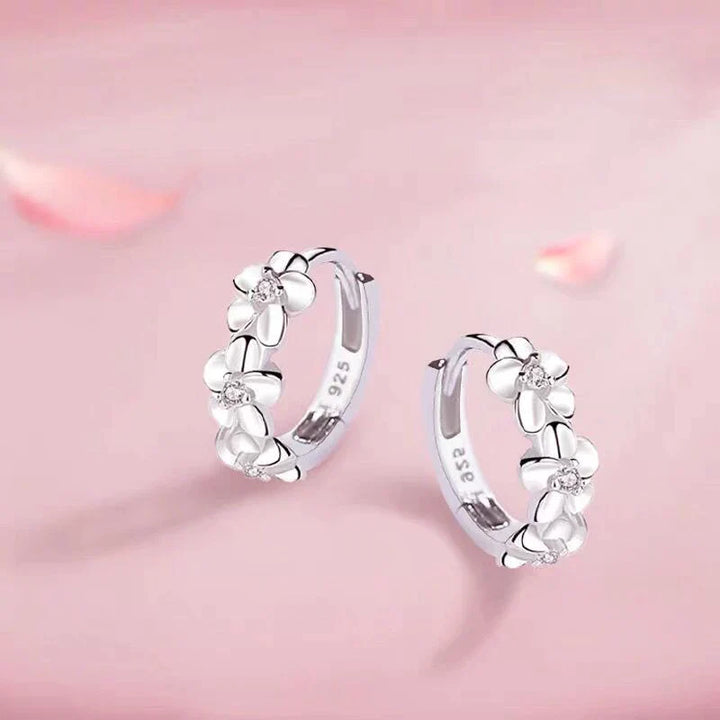 Elegant Silver Earrings with Floral Design-State of Style