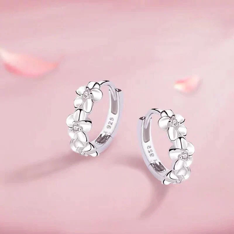Elegant Silver Earrings with Floral Design-State of Style