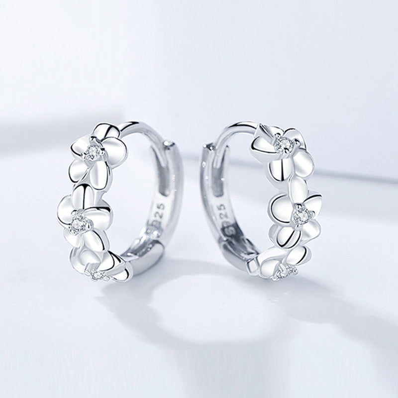 Elegant Silver Earrings with Floral Design-State of Style