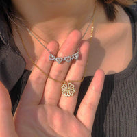Elegant Silver Four-Leaf Clover Necklace | Good Luck Charm-Gold-State of Style