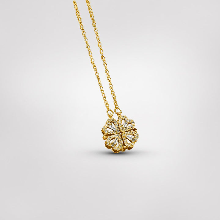 Elegant Silver Four-Leaf Clover Necklace | Good Luck Charm-Gold-State of Style