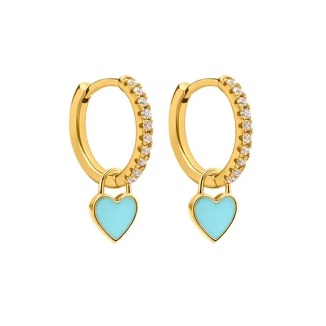 Elegant Silver Hoop Earrings - Women's Fashion Jewellery-Golden Blue-State of Style