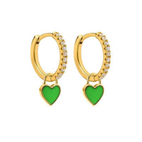 Elegant Silver Hoop Earrings - Women's Fashion Jewellery-Golden Green-State of Style
