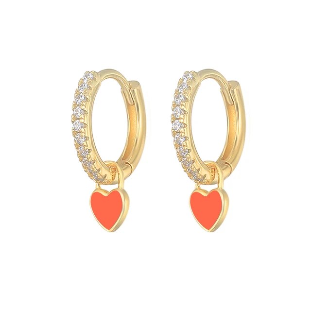 Elegant Silver Hoop Earrings - Women's Fashion Jewellery-Golden Orange-State of Style