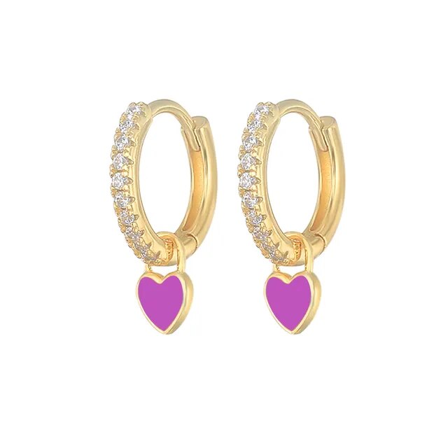 Elegant Silver Hoop Earrings - Women's Fashion Jewellery-Golden-Purple-State of Style