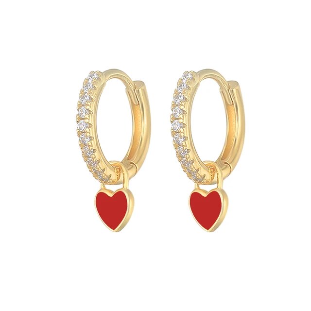 Elegant Silver Hoop Earrings - Women's Fashion Jewellery-Golden Red-State of Style