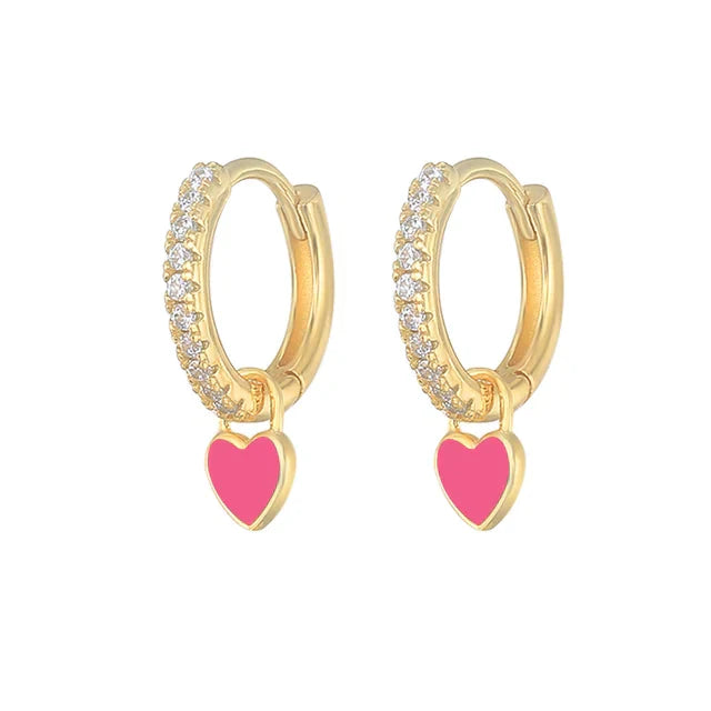 Elegant Silver Hoop Earrings - Women's Fashion Jewellery-Golden Rose Red-State of Style