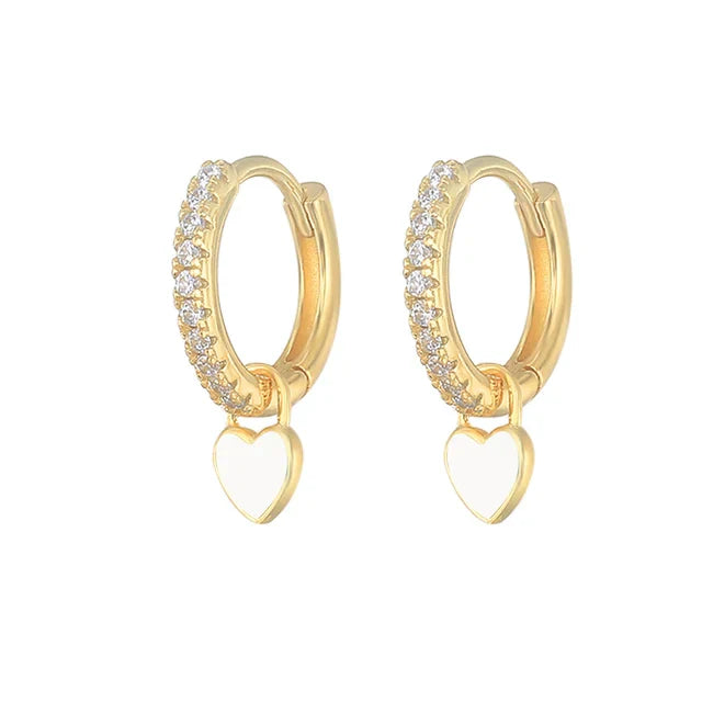 Elegant Silver Hoop Earrings - Women's Fashion Jewellery-Golden White-State of Style