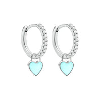 Elegant Silver Hoop Earrings - Women's Fashion Jewellery-Silver Blue-State of Style