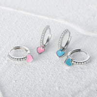 Elegant Silver Hoop Earrings - Women's Fashion Jewellery-Silver Blue-State of Style