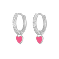 Elegant Silver Hoop Earrings - Women's Fashion Jewellery-Silver Rose Red-State of Style