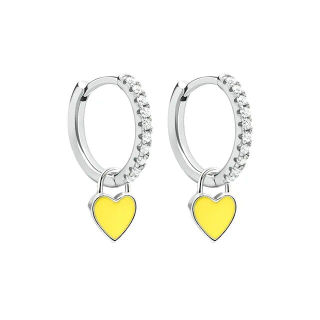 Elegant Silver Hoop Earrings - Women's Fashion Jewellery-Silver Yellow-State of Style