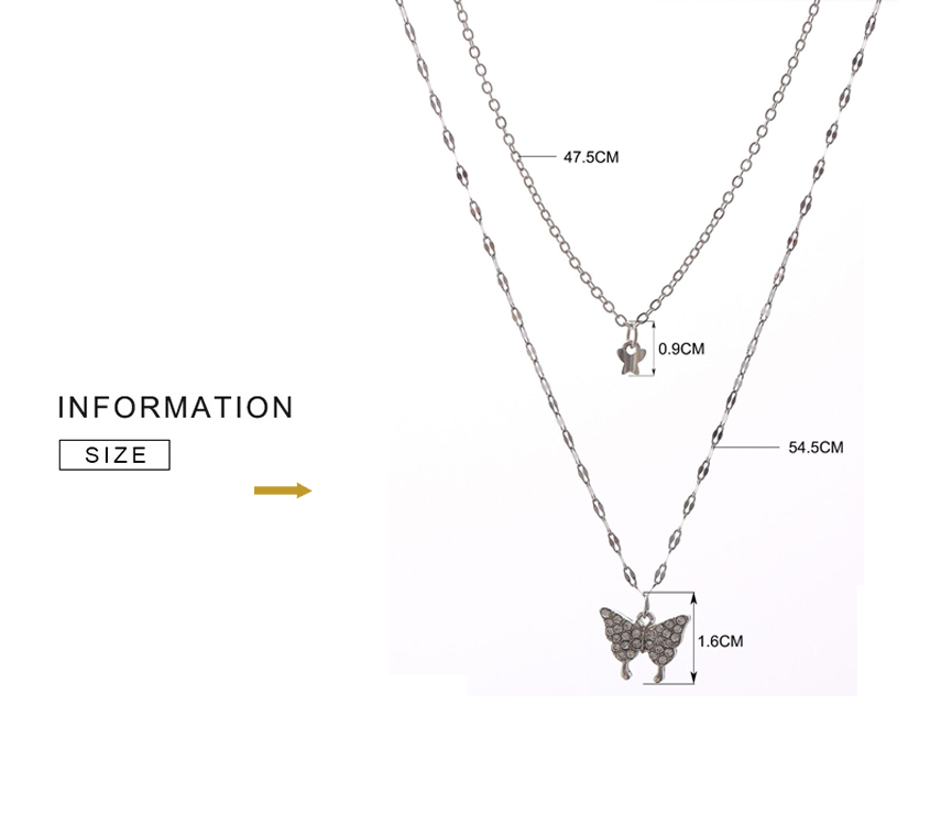 Elegant Silver Necklace Set with Shimmering Butterfly | Sophisticated Jewellery-State of Style