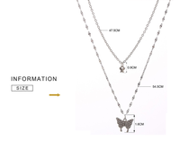 Elegant Silver Necklace Set with Shimmering Butterfly | Sophisticated Jewellery-State of Style