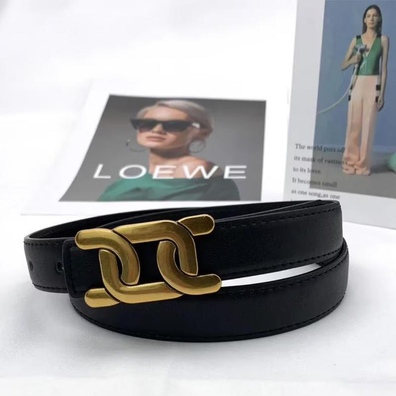 Elegant, Smooth Buckle Belt-Black-State of Style