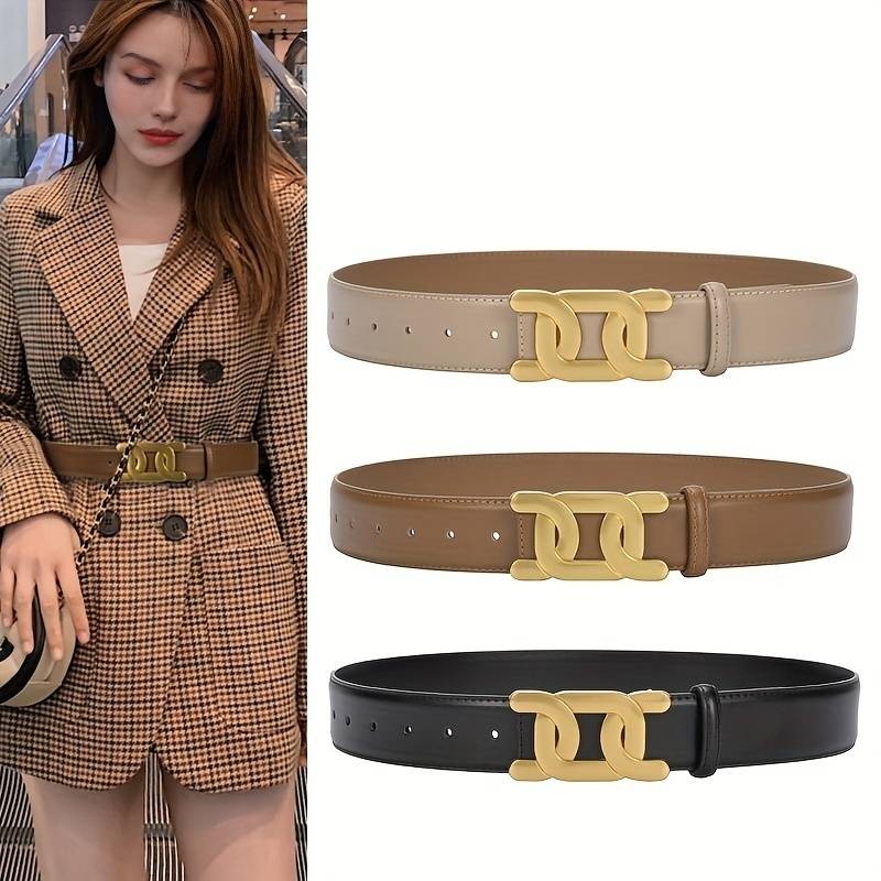 Elegant, Smooth Buckle Belt-Black-State of Style