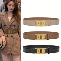 Elegant, Smooth Buckle Belt-Black-State of Style