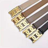 Elegant, Smooth Buckle Belt-Black-State of Style