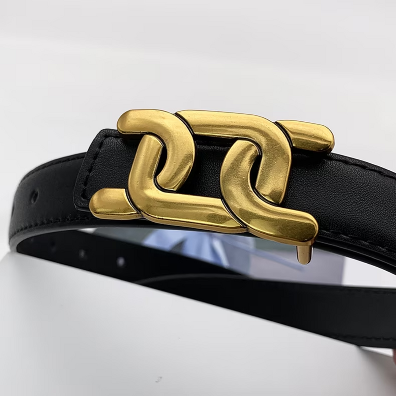 Elegant, Smooth Buckle Belt-Black-State of Style