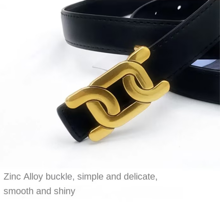 Elegant, Smooth Buckle Belt-Black-State of Style