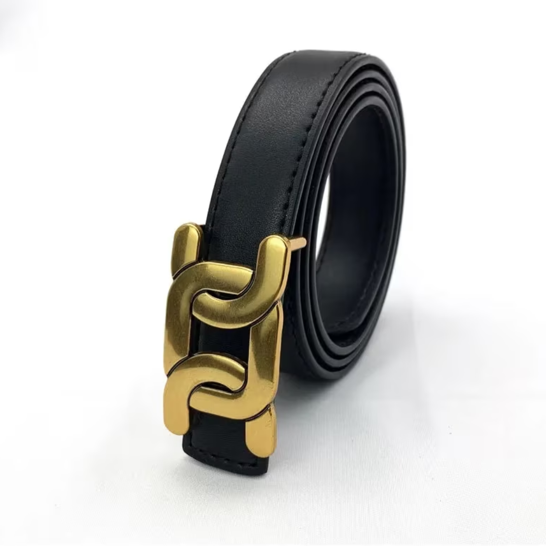 Elegant, Smooth Buckle Belt-Black-State of Style
