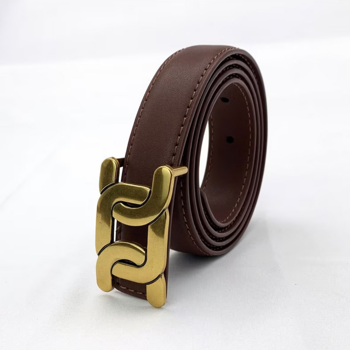 Elegant, Smooth Buckle Belt-Dark Brown-State of Style