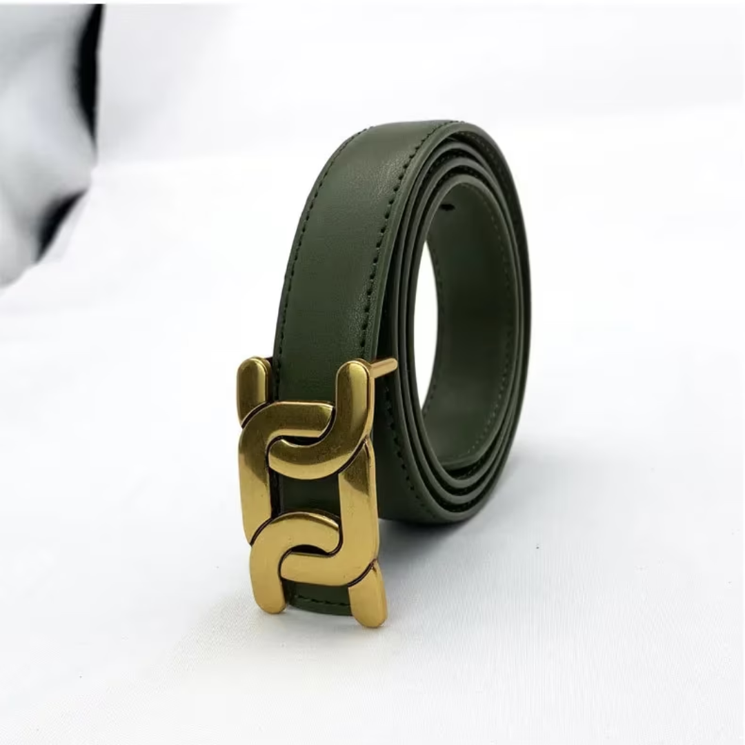 Elegant, Smooth Buckle Belt-Green-State of Style