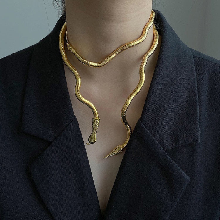 Elegant Snake Necklace | Fashion Jewellery for Women-Gold-State of Style