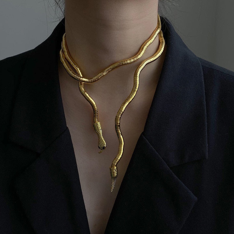 Elegant Snake Necklace | Fashion Jewellery for Women-Gold-State of Style
